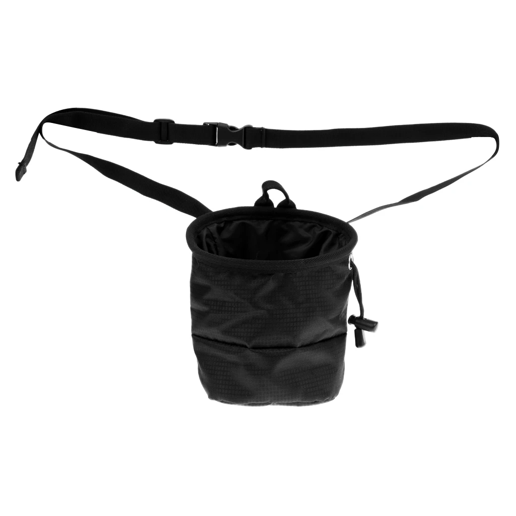 Cuboid Rock Climbing Chalk Bag with Waist Belt & Zipper Pocket & Drawstring Climbing Accessories
