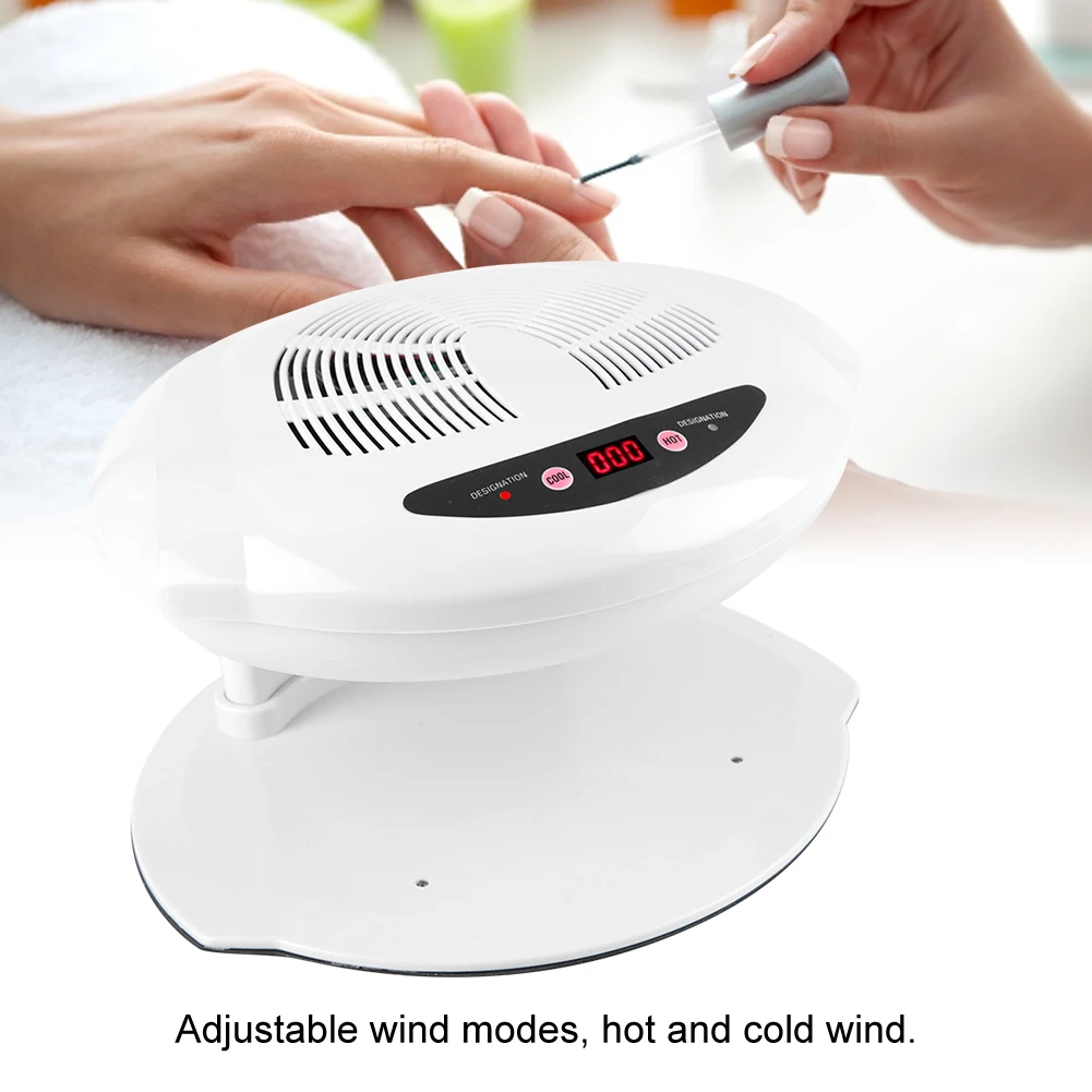 Hot & Cold Air Nail Dryer Manicure Cleaner Warm Cool Blower Nail Polish Drying Fan 400W Smart Sensor Salon Nail Art Equipment 2