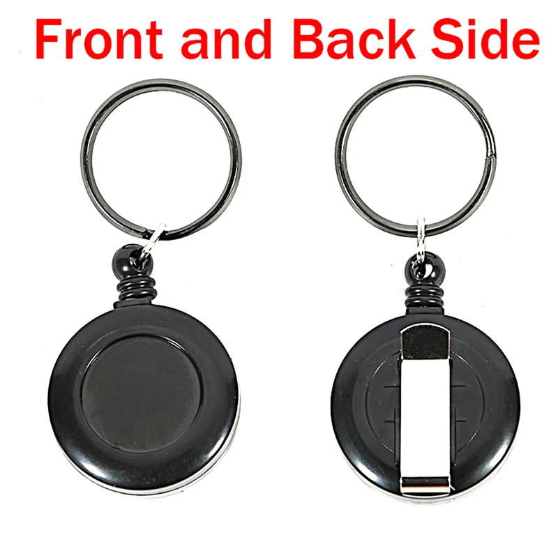 Key Chain Retractable Extendable Metal Wire 60cm Clip Pull Anti Lost ID Card Holder