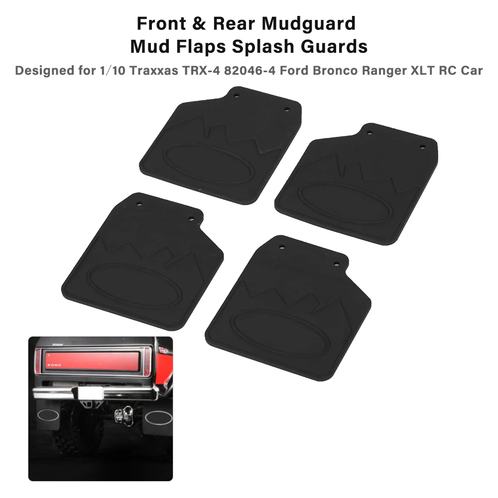 4pcs Front &ampamp Rear MudguardMud Flaps Splash Guards Set for 1/10 Traxxas 82046-4 Ford Bronco Ranger XLT RC Car Accessories | Игрушки и