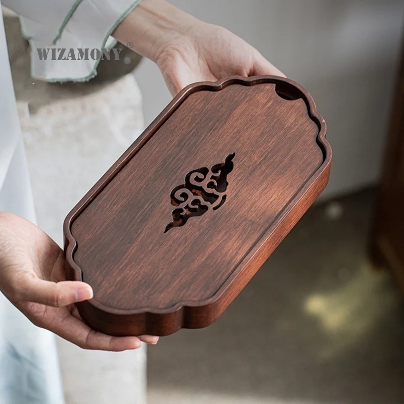 

WIZAMONY heavy bamboo dry plate water storage tea plate dry table household kung fu tea set bamboo pot carry water storage pot