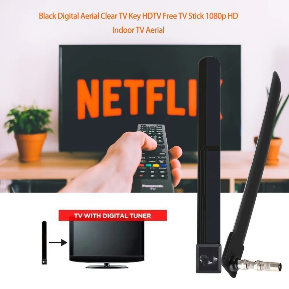 Антенна для цифрового ТВ, прозрачная ТВ-ключ, HDTV антенна, ТВ-палка для внутреннего ТВ, антенна 1080 p, HD Канатный кабель, усилитель сигнала для дома