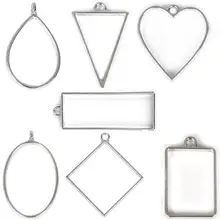 Abrir Voltar Moldura Quadro Pingentes Assorted Pressionado Da Flor Geométrica Oca Encantos Quadro Ofícios da Resina Para Colar Brincos Pulseira(China)