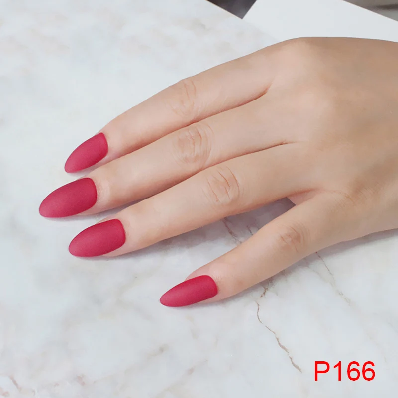 Newly 24pcs Drop Shapes Frosted Matte Fake Nails DIY Manicure False for Ladies Bride 19ing | Красота и здоровье