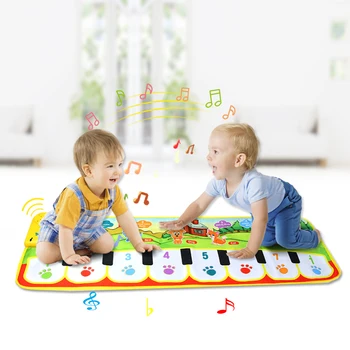 

90 x 27cm Kids Toy Animals Theme Musical Mat Record Rug 8 Instruments Tone Sound Carpet Early Educational Toys For Kids Gift