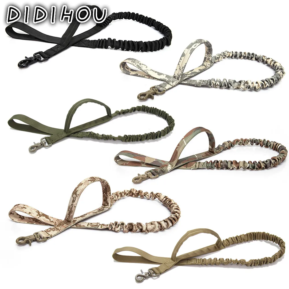 

Tactical Bungee Dog Leash 2 Handle Quick Release Cat Dog Pet Leash Elastic Leads Rope Military Pet Dog Training Leashes