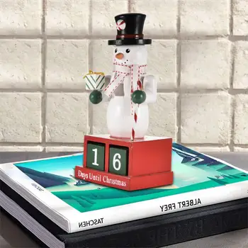 

16cm Christmas Advent Calendar Ornament Wooden Nutcracker Snowman Decoration Traditional Holiday Decoration Decoration