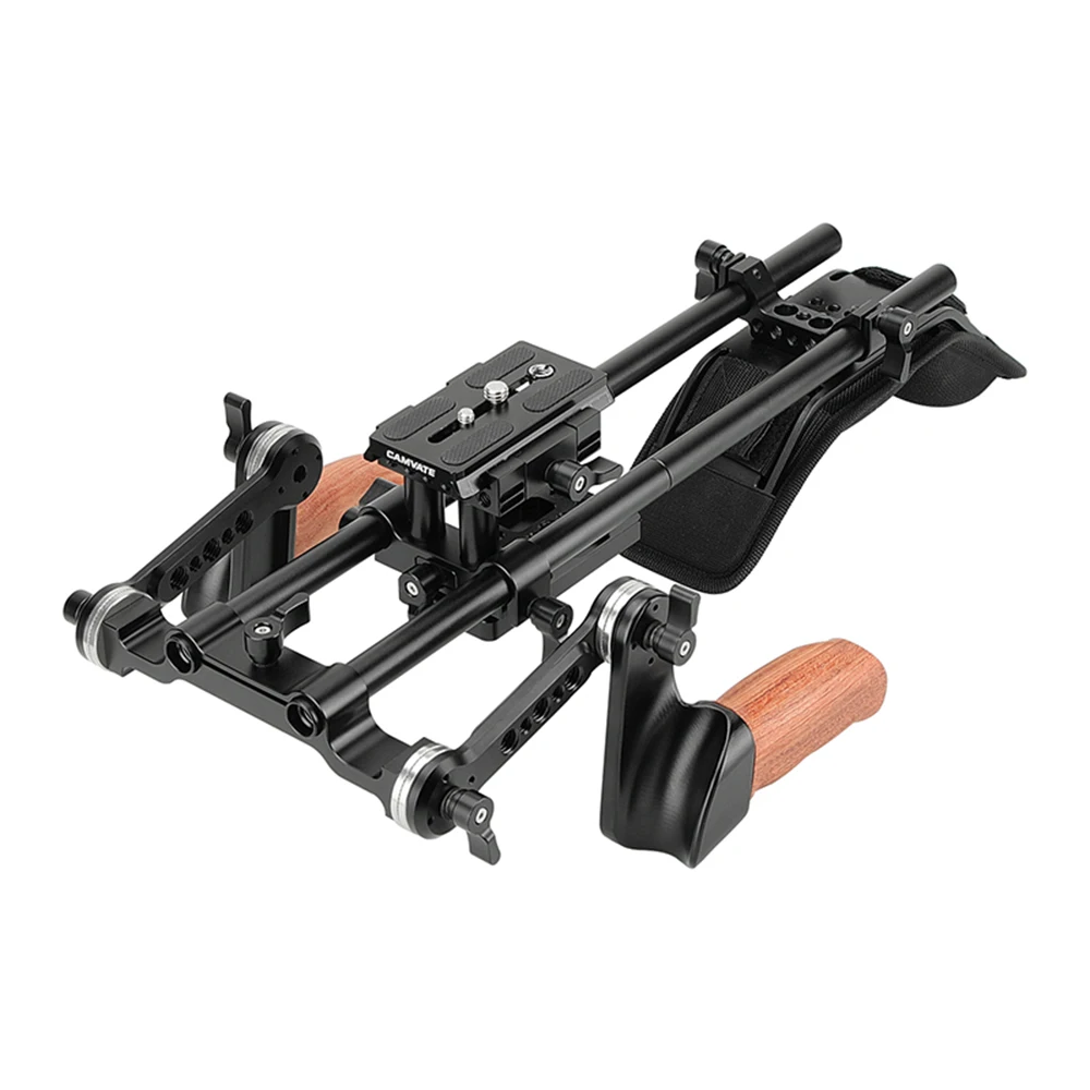 DSLR Camera/DV Camcorder Shoulder Mount Rig With Manfrotto Quick Release Plate &