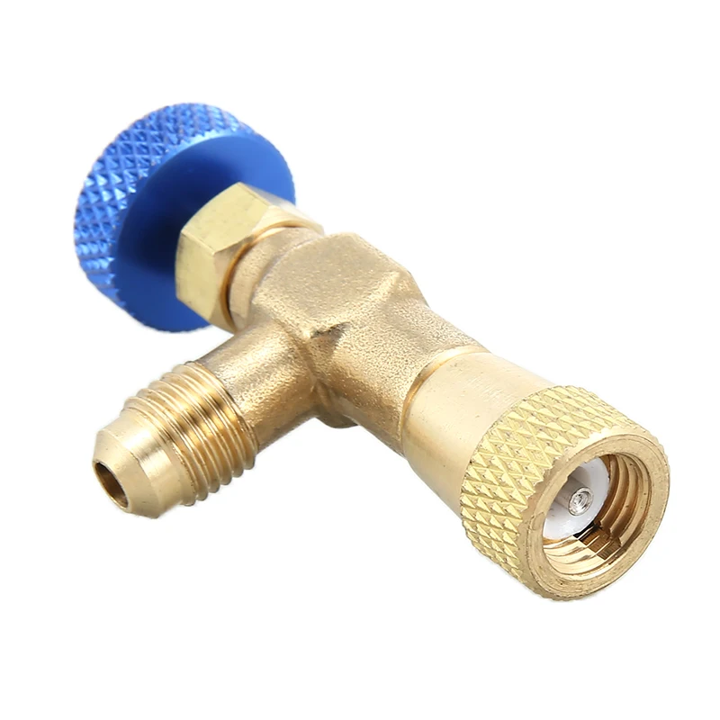 

Duralve R410A 1/4SAE-1/4SAE Copper Alloy Air Conditioning Valve Charging Hoses Adaptor Brass Safety Valve Refrigeration Tool
