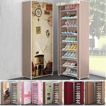 

Multi Layers Shoe Rack Nonwoven Fabric Home Shoes Storage Organizer Easy to Install Shoe Cabinet Stand Holders Space Saver