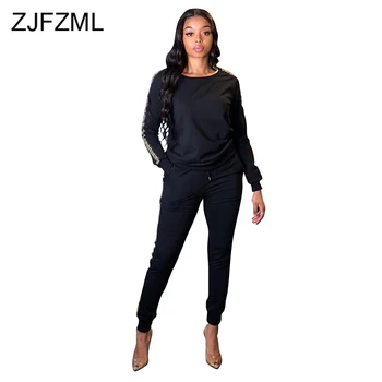 

Printed Sporty Two Piece Set Track Suit Women O-Neck Full Sleeve T-Shirt and Pencil Pants High Elastic Autumn Winter Outfits