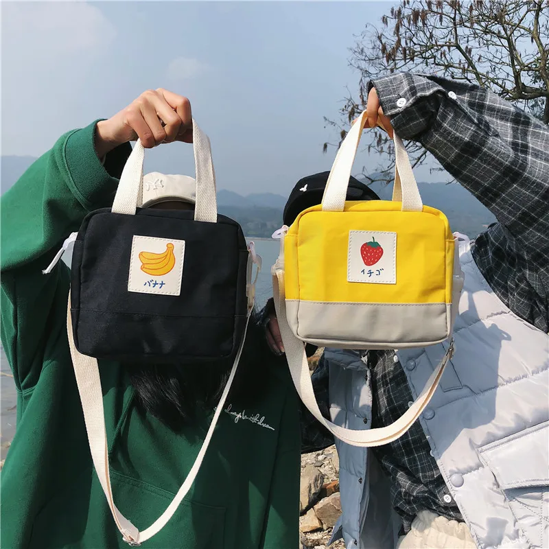 Стиль мультфильм милый фруктовый напечатанный одно плечо крест-тело ручной тройной использование рюкзак
