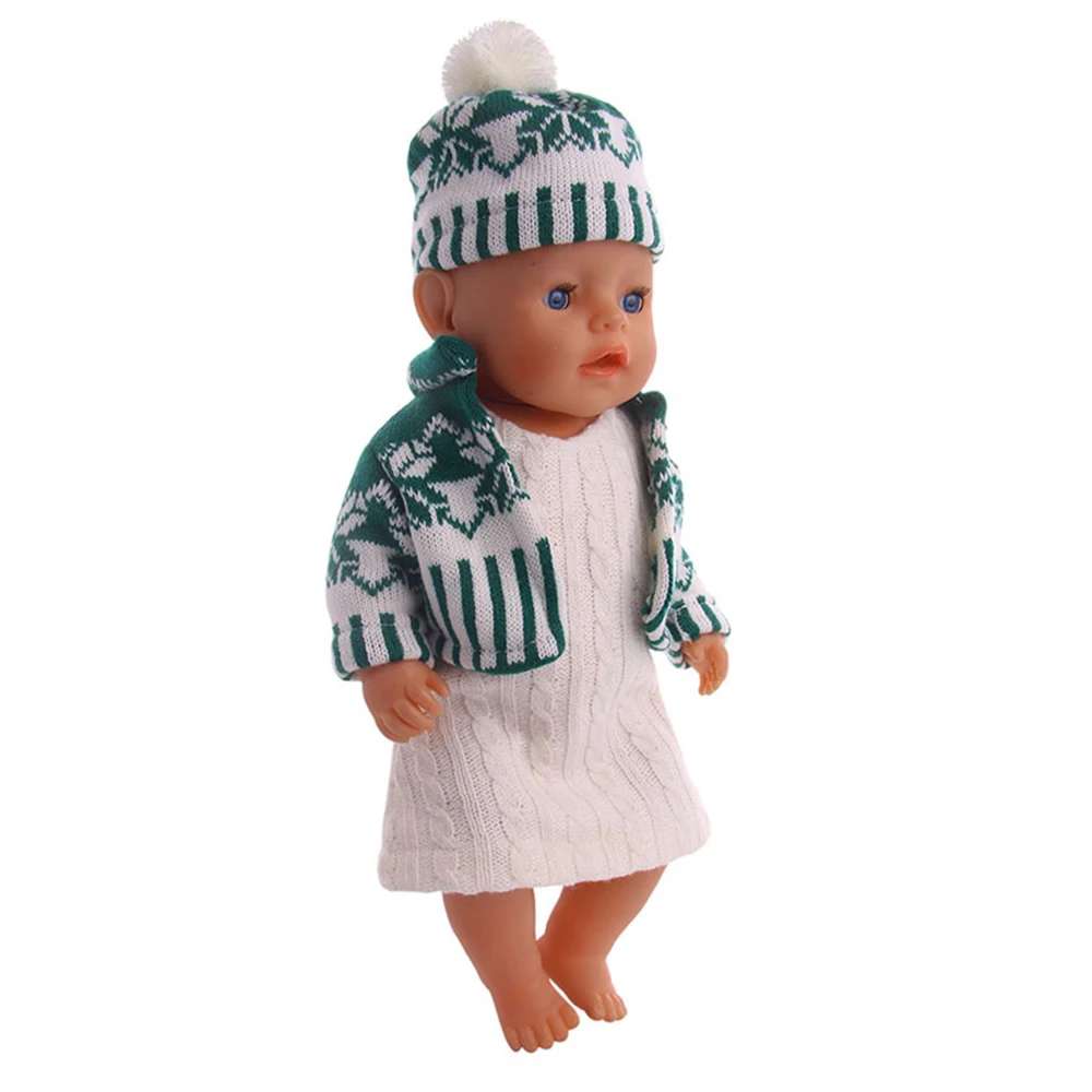 Зимняя Модная Одежда для кукол свитер грубой вязки для 18 дюймов американская BJD девушка кукла и 43 см кукла аксессуары Костюм