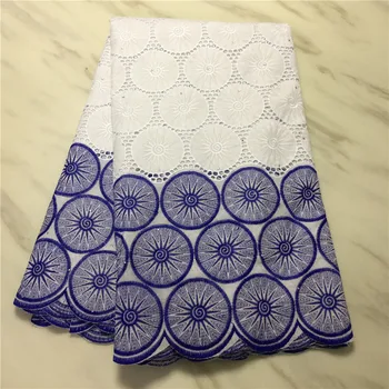 

African Lace Fabric 2020 High Quality White Punch cotton Fabric Latest Swiss voile Lace in switzerland for Dress 5Yards