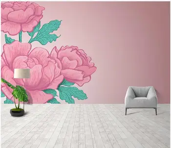

3d silk wallpaper custom photo Modern simple beautiful elegant peony flower home decor living room wall paper for walls 3 d