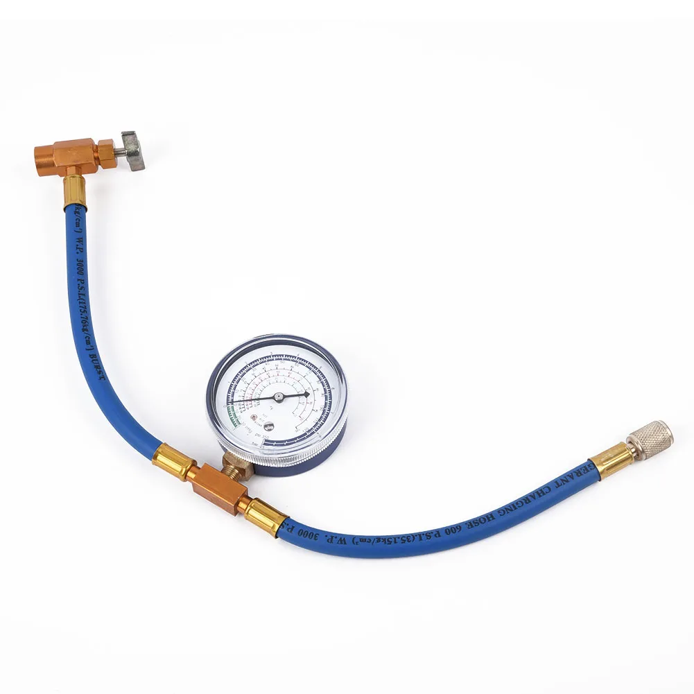 

R134a AC System Car Recharge Measuring Refrigerant Hose Tube Can Tap Gauge