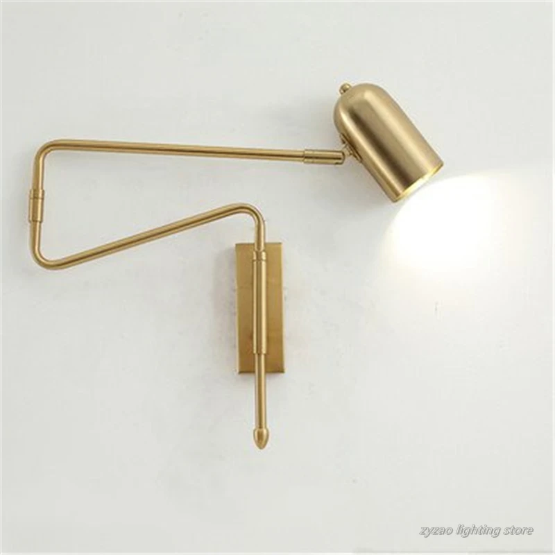 Nordic Modern Led Wall Lamps Angle Adjustable Bedroom Bedside Reading Lamp Living Room Decoration Study Iron Wall Light Fixtures