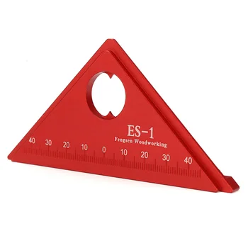 

Triangle Ruler Square Red Carpenter Angle Gauges Hand Tools Measuring Metric 45Degree Aluminum Alloy Woodworking Measuring Tool