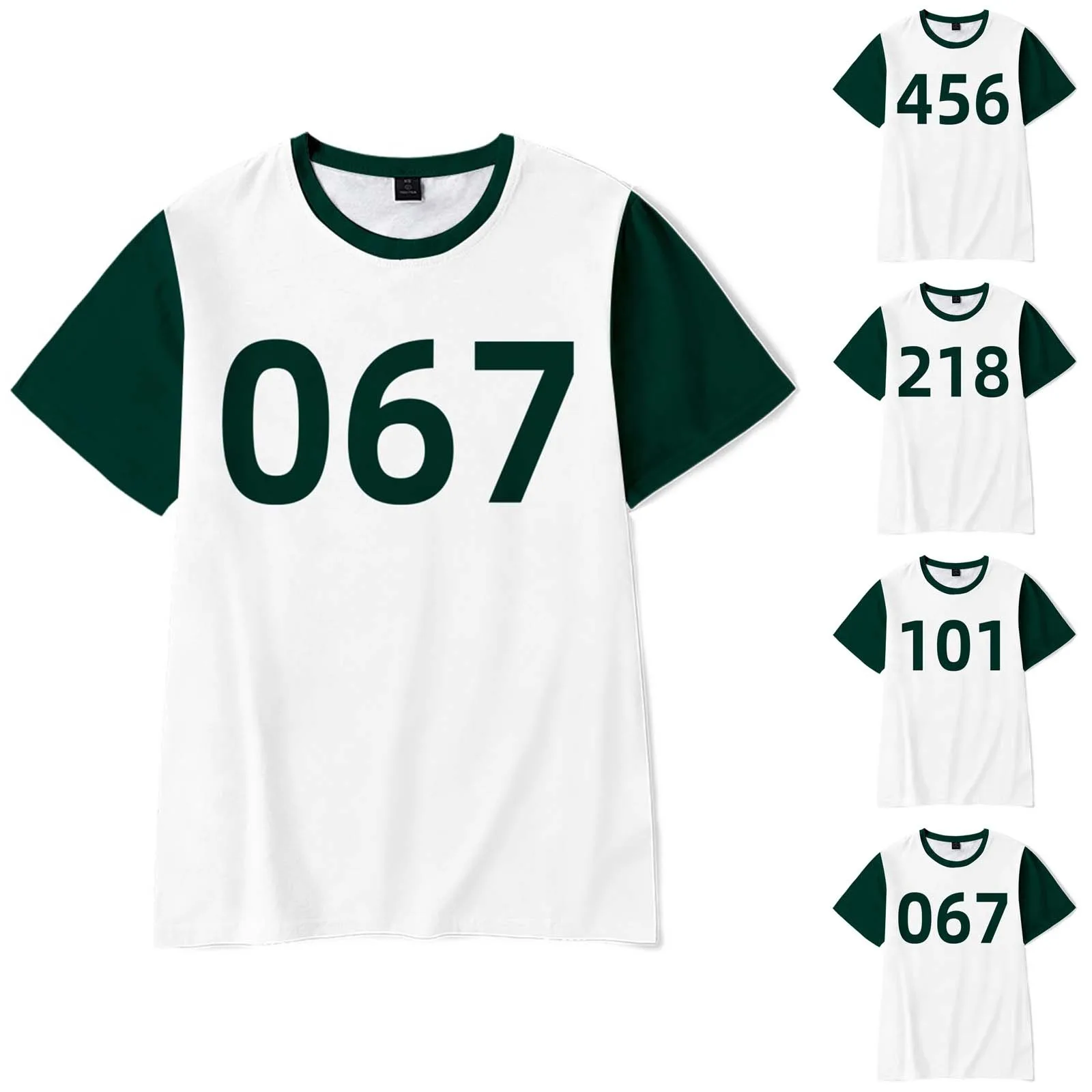 T-shirt Women Female Tops Women's Short Sleeve Squid Game Stitching Number Sportswear T-shirt Top Short Sleeve T-shirt Women 1