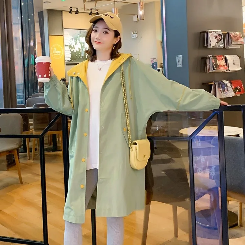 2019 New Spring Autumn Women's Korean Solid Long Sleeve Hooded Jackets Loose Coats Fashion Casual Harujuku Clothing M-2XL | Женская