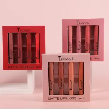 

6 Colors Mini Portable Lasting Moisture Lipstick Set Waterproof Non-stick Cup Matte Lipstick Women Makeup Lip Gloss TSLM2