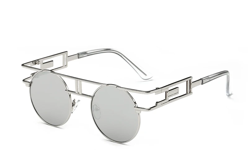 Silver w silver lens LEIDISEN псевдо-антиквариат для мужчин и женщин готические солнцезащитные очки ретро старинные очки высшего качества UV400 брендовые дизайнерские солнцезащитные очки - Цвет линз: Silver w silver lens