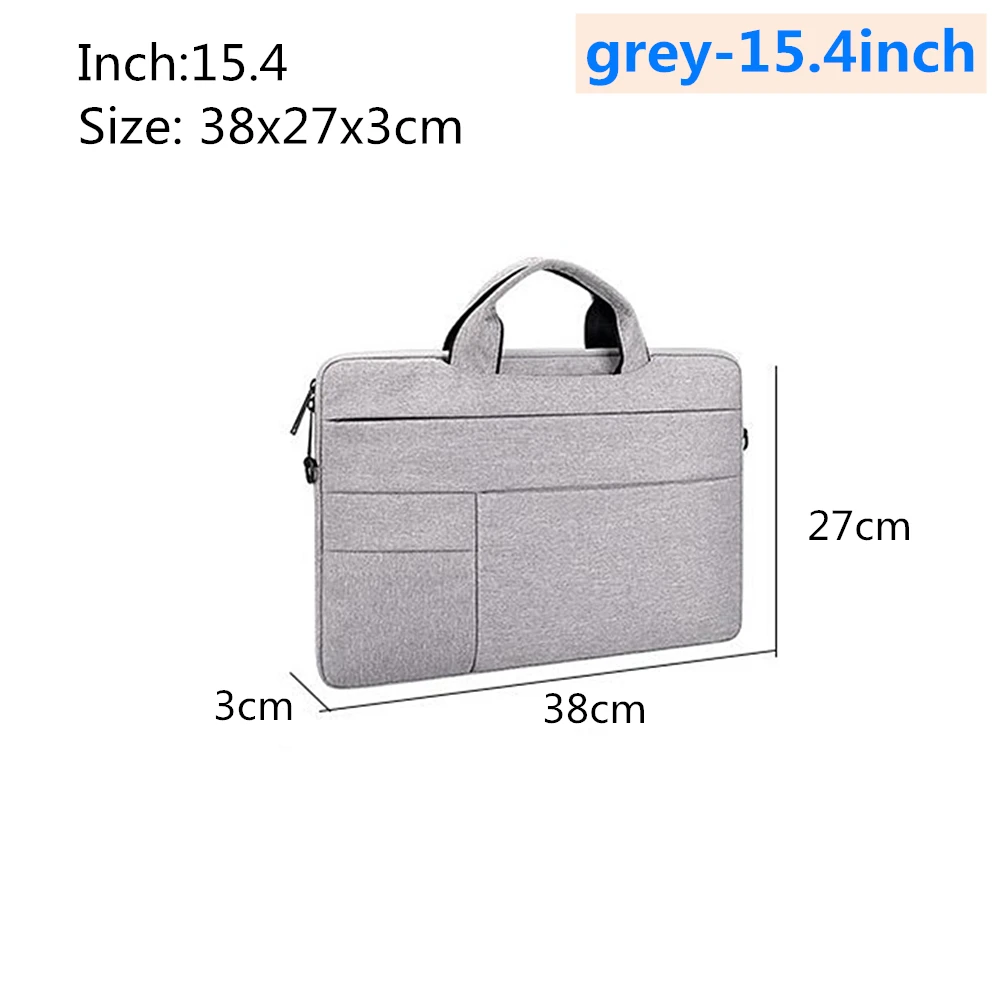 grey-15.4inch Сумка для ноутбука сумка на плечо сумка для ноутбука Macbook Air Pro retina 13,3 14,1 15,4 15,6 дюймовый водонепроницаемый планшет чехол для Apple Macbook сумка - Цвет: grey-15.4inch