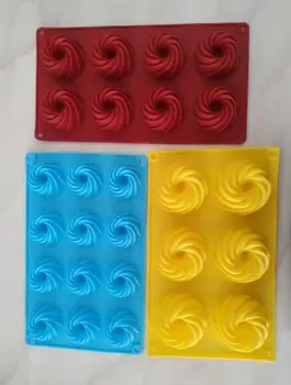 

Spot wholesale 12 swirl silicone cake mold home bake DIY tools XG711