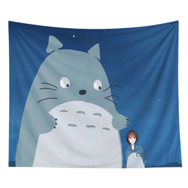 Anime My Neighbor Totoro Cat Tapestry Wall Hanging Decor Retro Printed Home Decor Hanging Living Printing Wall Tapestry - Color: Style 5