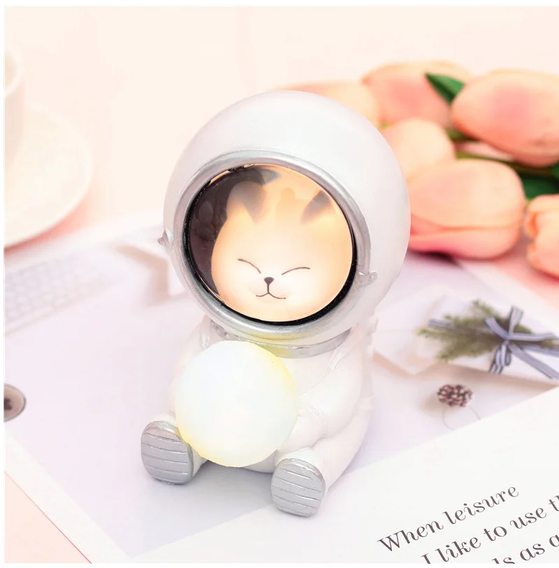 Детский ночник с изображением собаки-космонавта, мультяшного кота, Детская лампа в космическом пространстве, рождественские новинки, Маленький милый свет