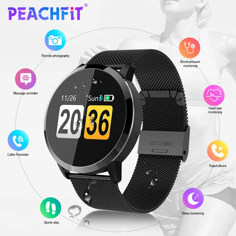 PEACHFIT Q8 монитор сердечного ритма Смарт-часы кровяное давление кислородные IP67