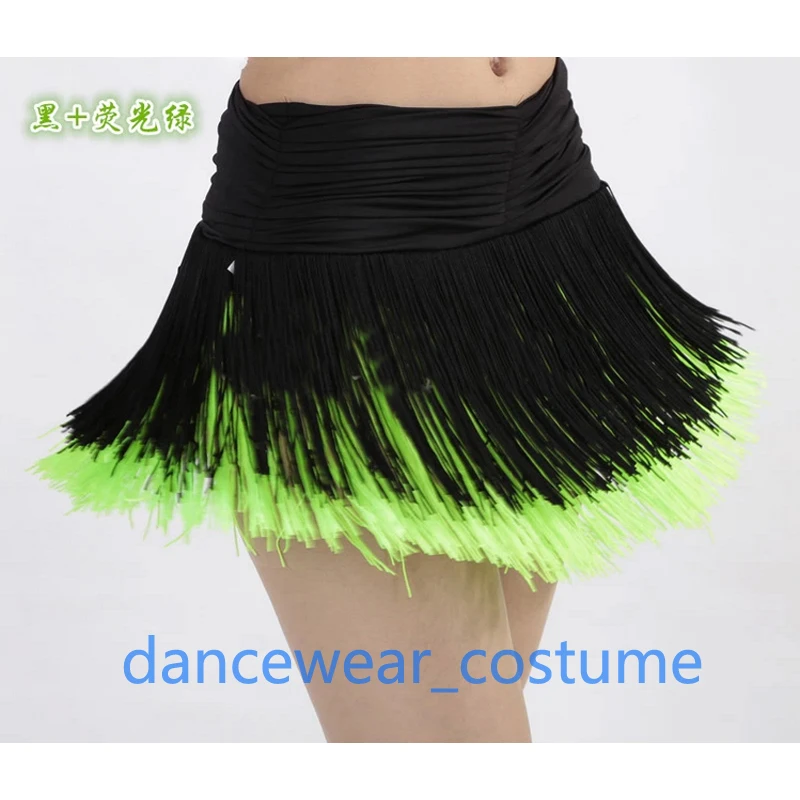 

Women Fringe Skirt Adult Ladies Party Ballroom Latin Tango Modern Competition Practice Salsa Dance Dress Tassels Skirt 3Colors