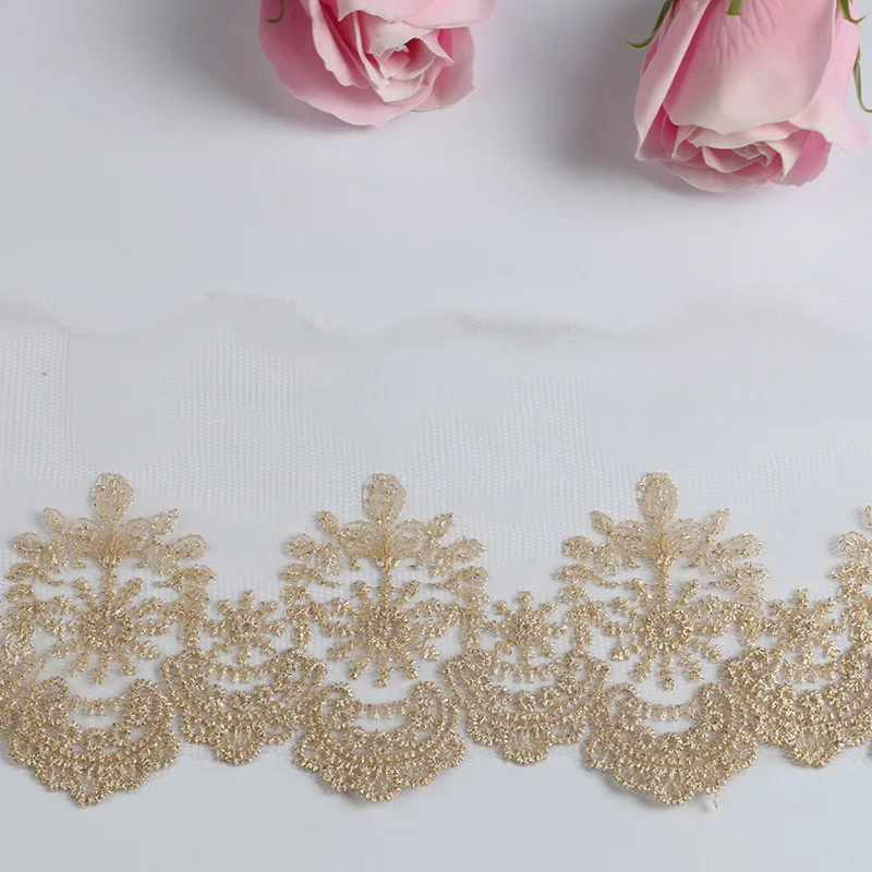 3 Yards Gold Embroidery Lace Trim DIY Craft Sewing Supplies Skirt Hem Decoration Accessories Dolls 15cm lace sewing supplies lace sewing accessories lace garment accessories lace accessories lace decoration clothing craft accessories