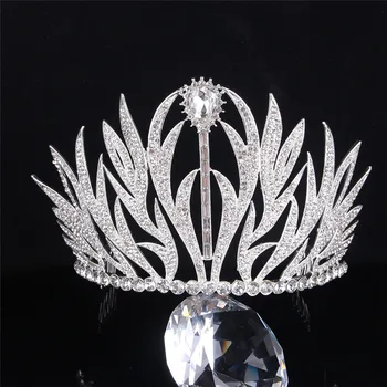 

Vintage Rhinestone Bride Crown Women Wedding Tiara Diadem Bridal Headpiece Birthday Headdress Headwear Cake Decoration Accessory