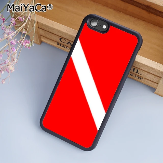 MaiYaCa Diving Flag Scuba Diver Dive Phone Case Cover For iPhone 5 6s 7 8 plus 11 pro X XR XS max Samsung S6 S7 S8 S9 |