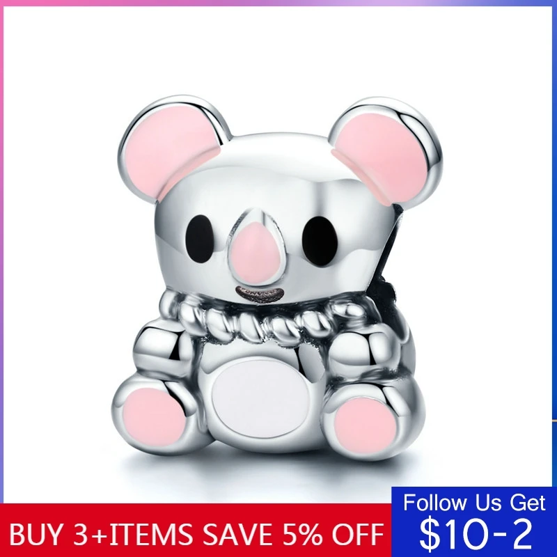 

CodeMonkey Animal Collection 100% 925 Sterling Silver Australia Koala Beads fit Charm Bracelet & Necklace Silver Jewelry C624