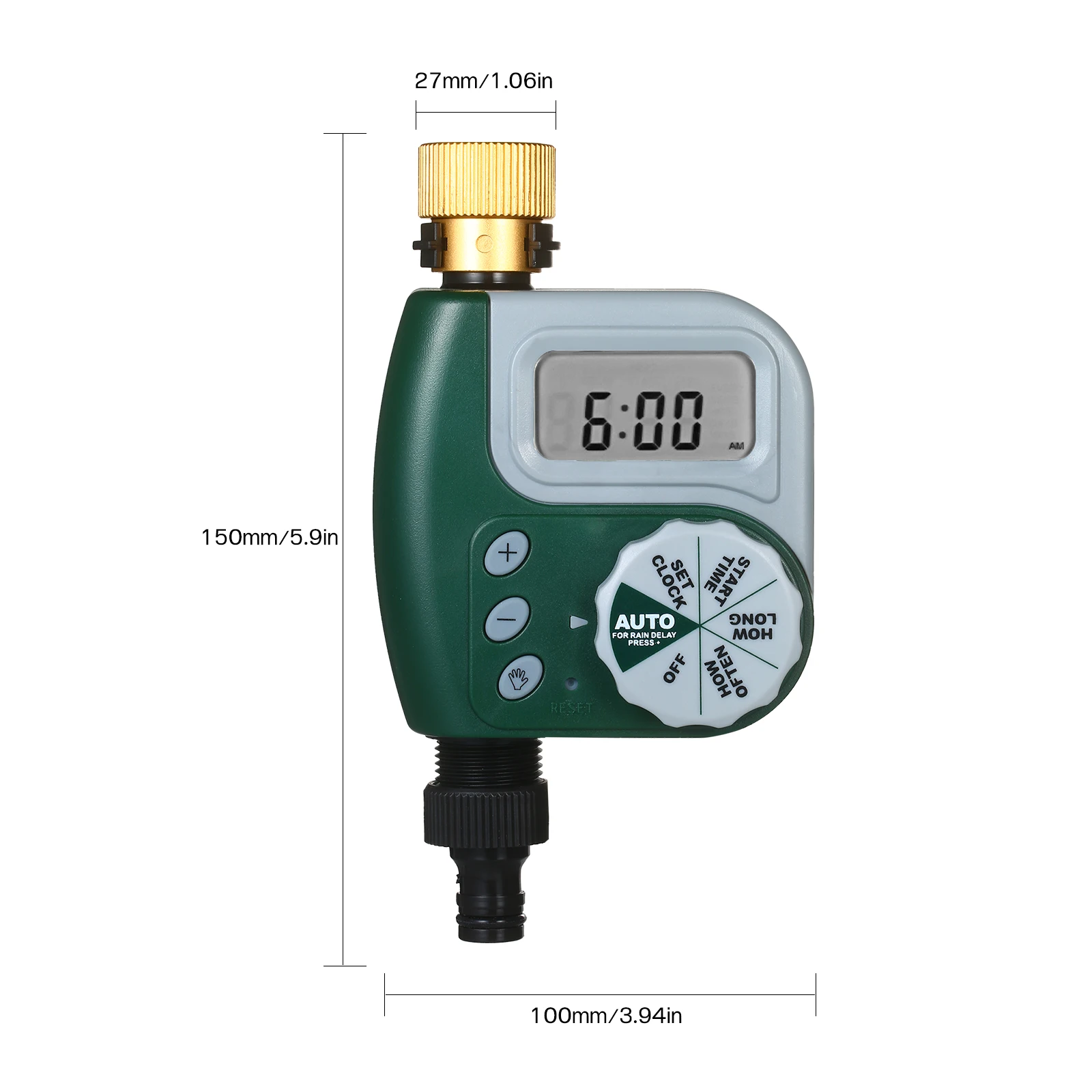Automatic Water Timer Garden Irrigation Filter Connection Programmable Schedule Clock ON & Off Garden Watering Faucet Controller 