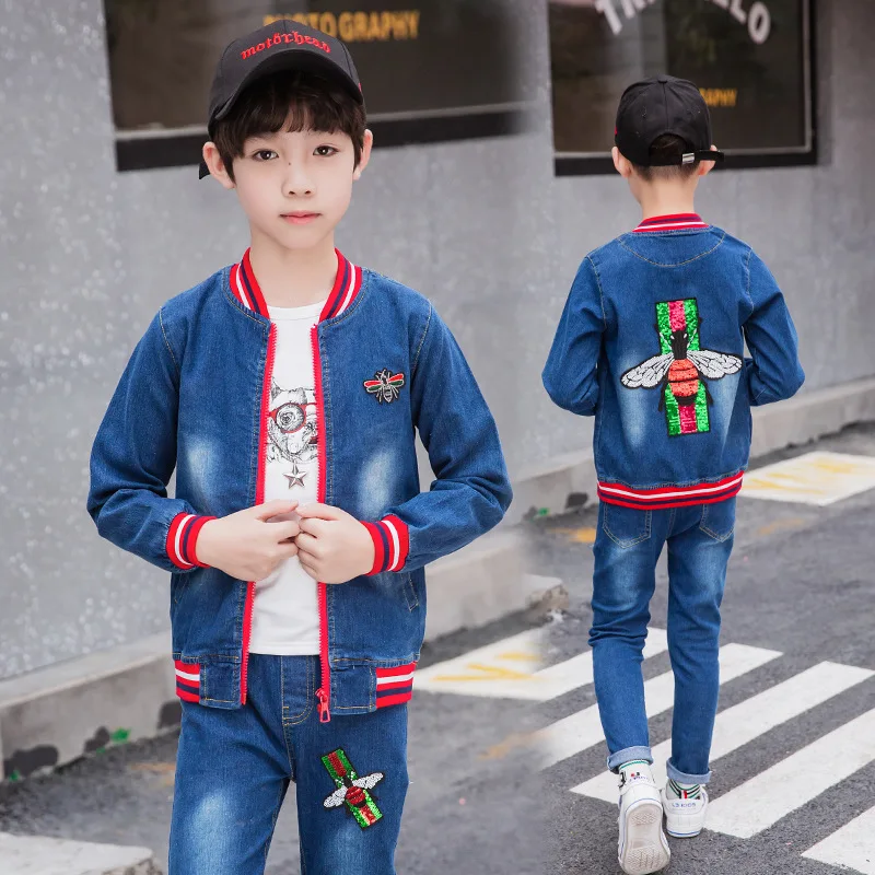 

BOY'S Cowboy outside Set Spring And Autumn 2019 New Style Korean-style Handsome Boy Fashion Clothing CHILDREN'S Garment Big Boy