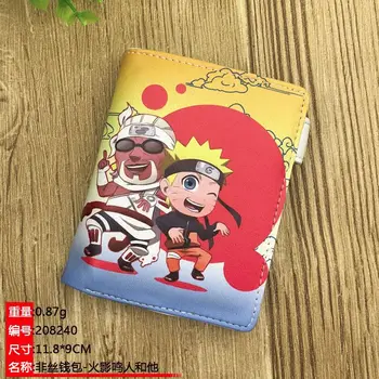 

Anime Naruto PU Short Wallet Uzumaki Naruto Card Holder Purse with Internal Zip Coin Pocket