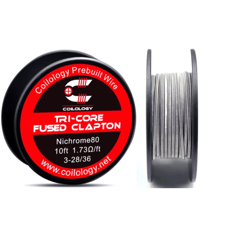 Coilology трехъядерный плавленый Clapton (Ni80) vape катушка провода 1.73ohm/футов 10 футов