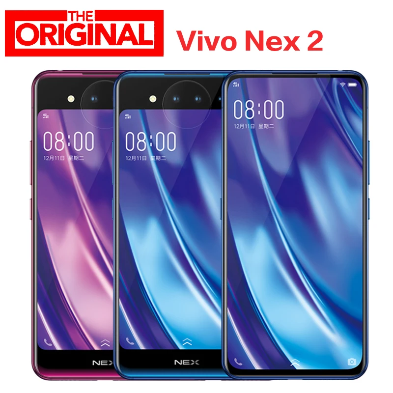 Оригинал в наличии vivo nex 2 мобильный телефон 4G двухсторонний экран 10 ГБ 128 snapdraon 845 6