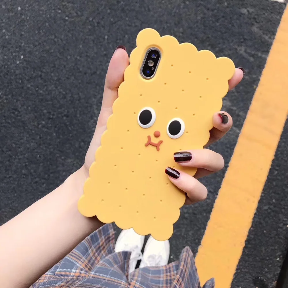 Yellow Cookie Мягкая силиконовая задняя крышка с 3D милыми мультяшными животными для iPhone 5, 5S, 5C, SE, 6, 6s, X, XR, Xs Max, 7, 8 Plus, чехлы для телефонов, Fundas, Coque - Цвет: Yellow Cookie