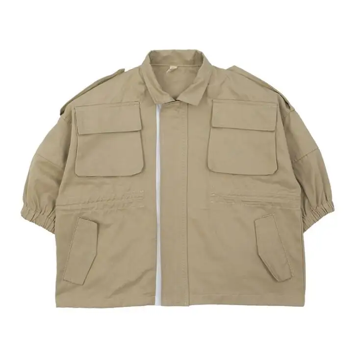 khaki Корейский стиль; модные однотонные свободные тренчи для мальчиков; осенние детские длинные куртки на шнурке - Цвет: khaki