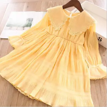 

girl lace dresses 2020 spring kids Long sleeve dress fashion high-grade princess clothing 5 pcs/lot