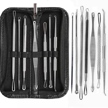 

7 Pcs Stainless Steel Blackhead Remover Tool Kit Professional Blackhead Acne Comedone Pimple Blemish Extractor Beauty Tool