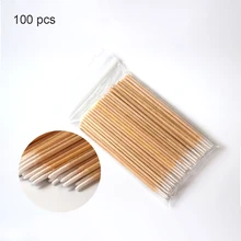 300 шт Короткая Деревянная ручка маленький острый наконечник головка ватный тампон для бровей Тату ногтей шов выделенный грязный выбор