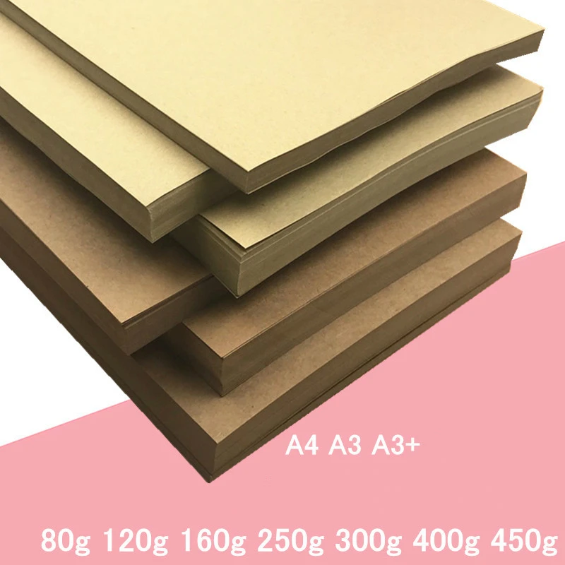 50/100 sheets / packet A3 matte kraft paper for self-adhesive laser inkjet  printer Copier office color label carton label