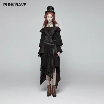 

Punk Rave Women Jackets and Coats Gothic Detachable Long Vintage Fashion Backless Victorian Steage Performance Costumes
