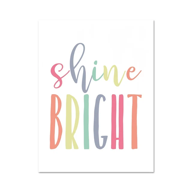Create Dream Inspire Canvas Poster Nursery Quote Wall Art Print Painting Nordic Picture Kids Bedroom Decor You Art My Sunshine L1213-6