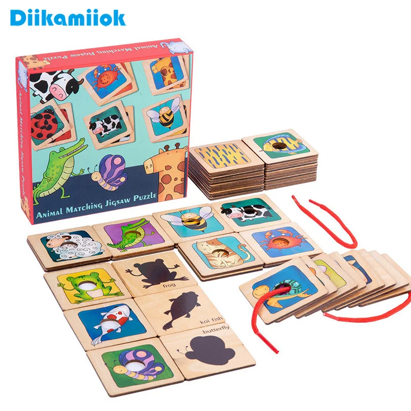 Kinder Baby Entwicklungs Holz  Puzzle Spielzeug Denkaufgabe Spiel 